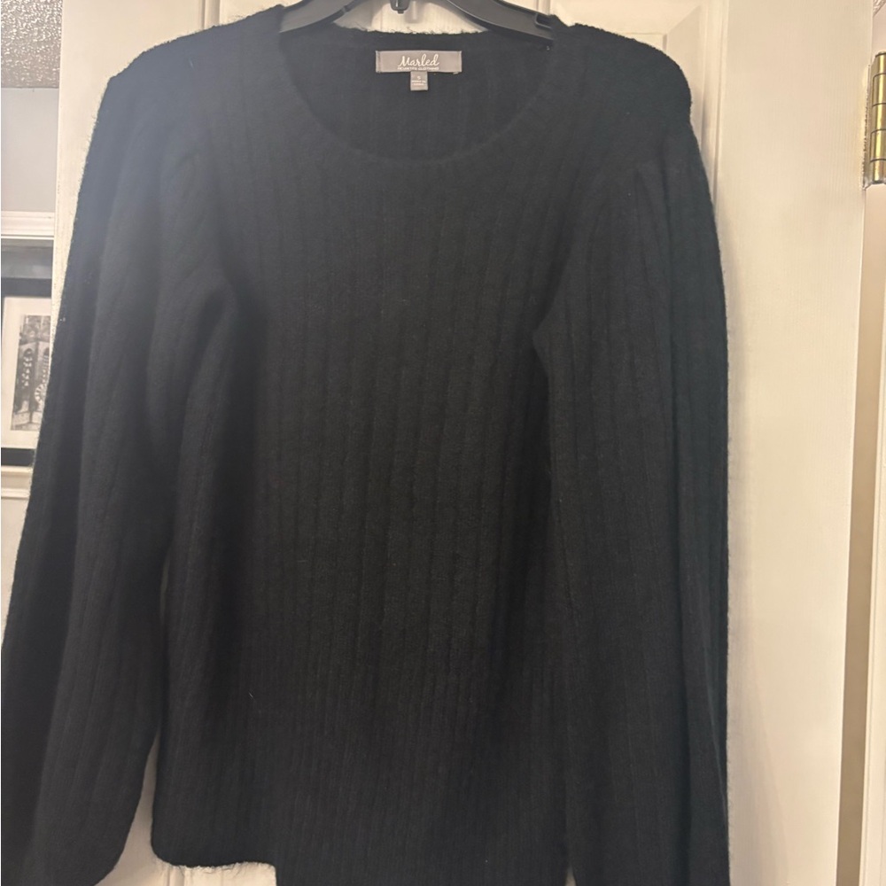 Marshall Black Crewneck Sweater for Men